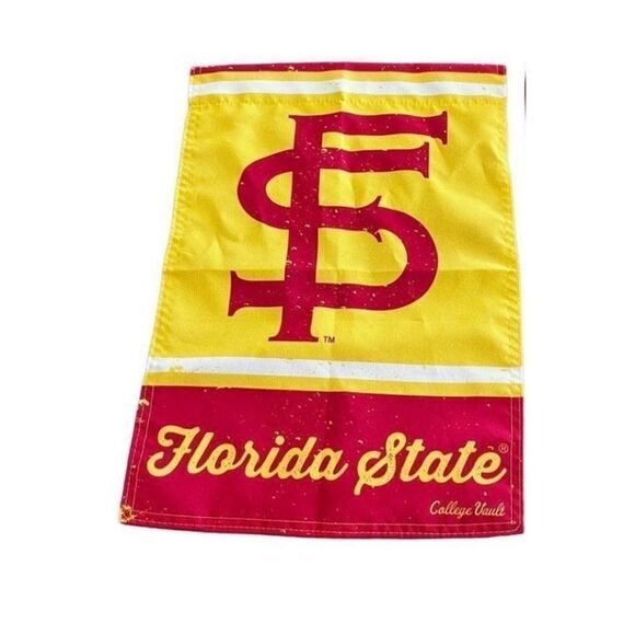 FSU Seminoles Vintage Retro Throwback Garden Flag Banner & ID HOLDER lot - Picture 4 of 5